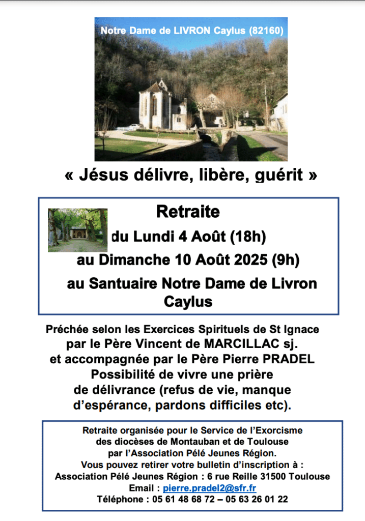 Affiche de la retraite spirituelle du mois d'Août